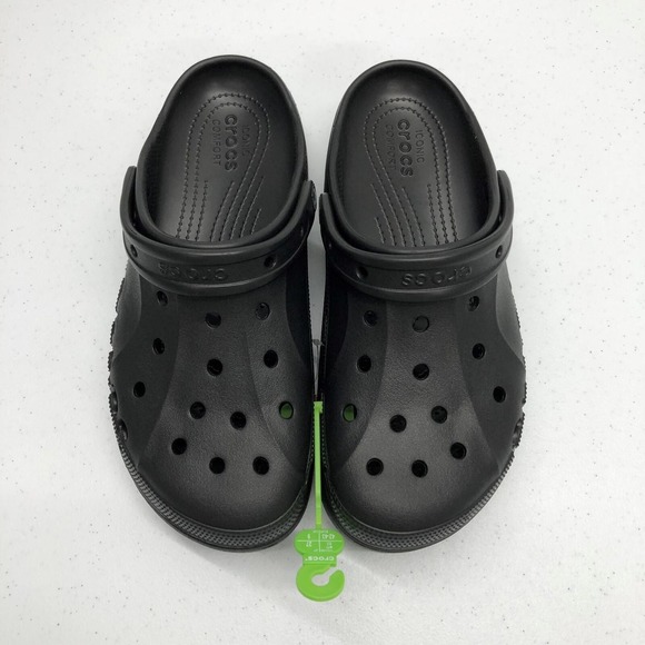 Crocs Clogs Mens Size 9 Womens Size 11 Black Baya Platform Comfort Slip On Shoes - Picture 3 of 12
